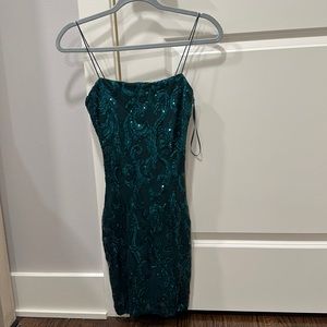 green live it up sequin dress